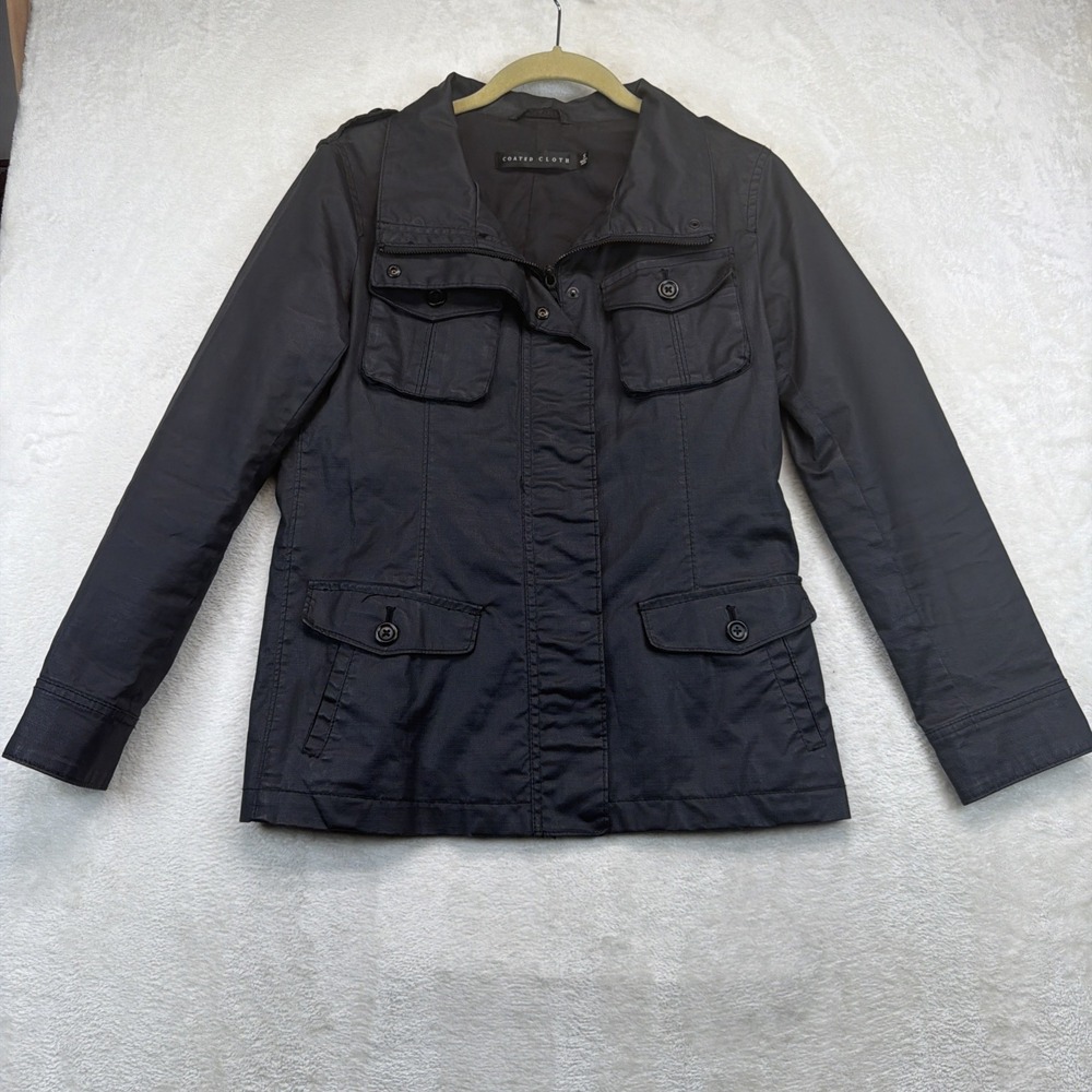 Uniqlo Womens Military Field Jacket Gray Utility Safari 4 Pocket Small S